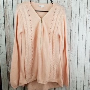 New York and Company Oversized Peach V Sweater